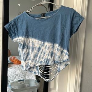 Blue Tie Dye Opened Back Shirt